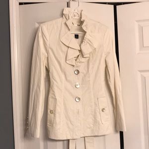 NEW White House Black Market ruffled tie jacket